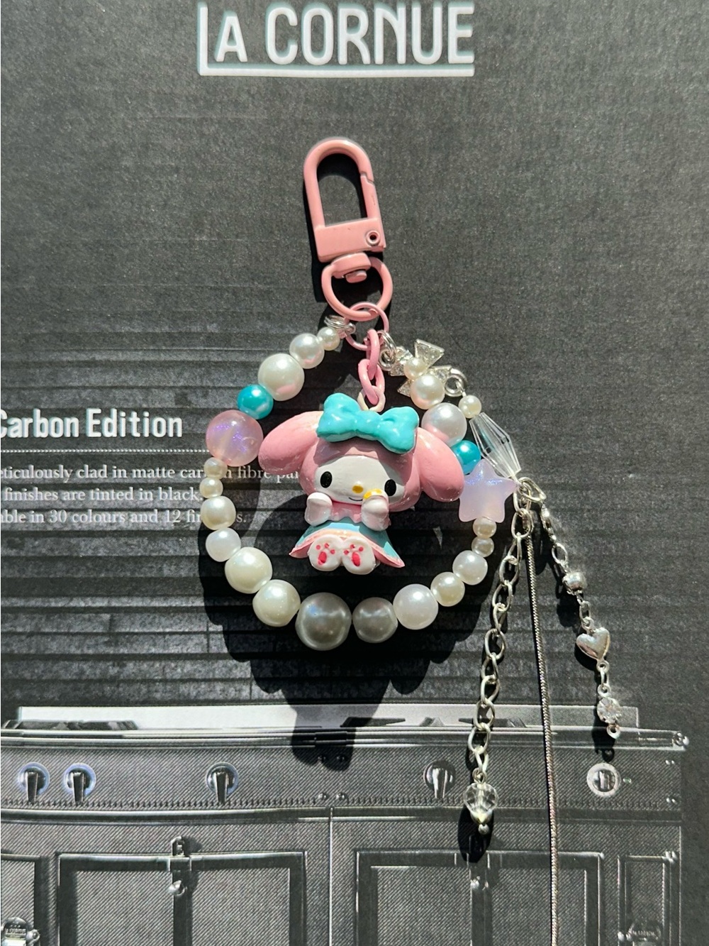 My Melody Pearl Beaded Keychain Bag charm